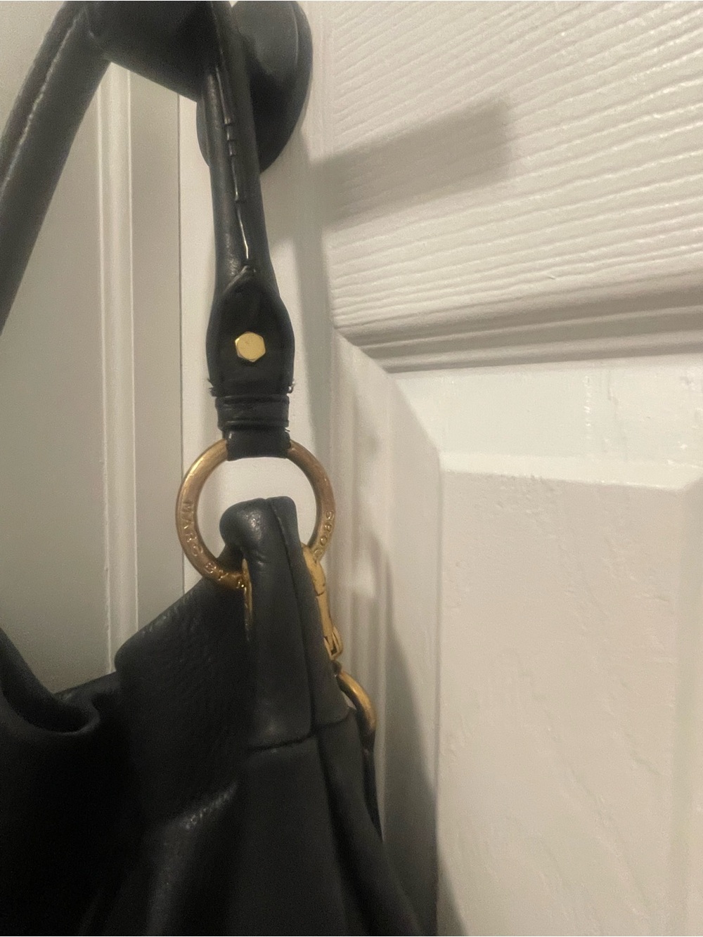 Marc by Marc Jacobs Black Pebbled Leather Hobo with Gold Hardware - Picture 8 of 16